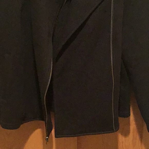 Black Top with Asymmetrical Side Zipper - Picture 7 of 9